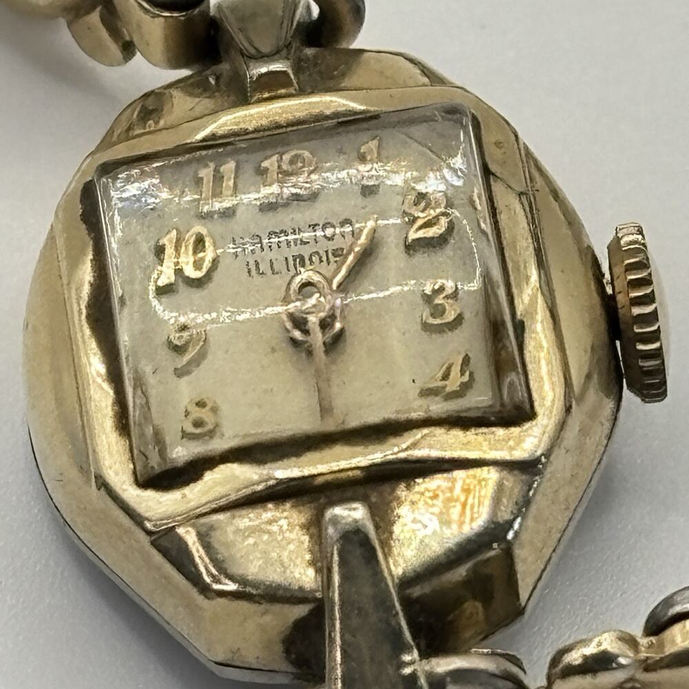 Vintage Hamilton Illinois Ladies Watch 10K RGP Art Deco Mechanical Bracelet - Picture 4 of 8